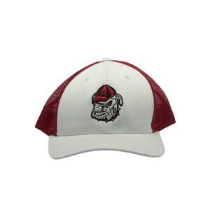 Georgia Bulldogs Trucker Style Snapback Hat Bulldog Logo Red White Fan Favorite
